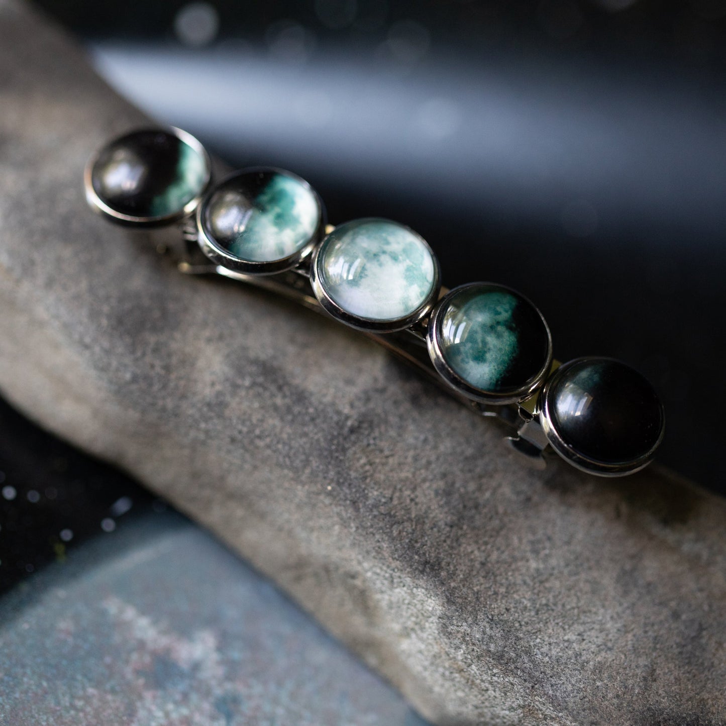 Boho Moon Phase Hair Clip – Astrology-Inspired Barrette