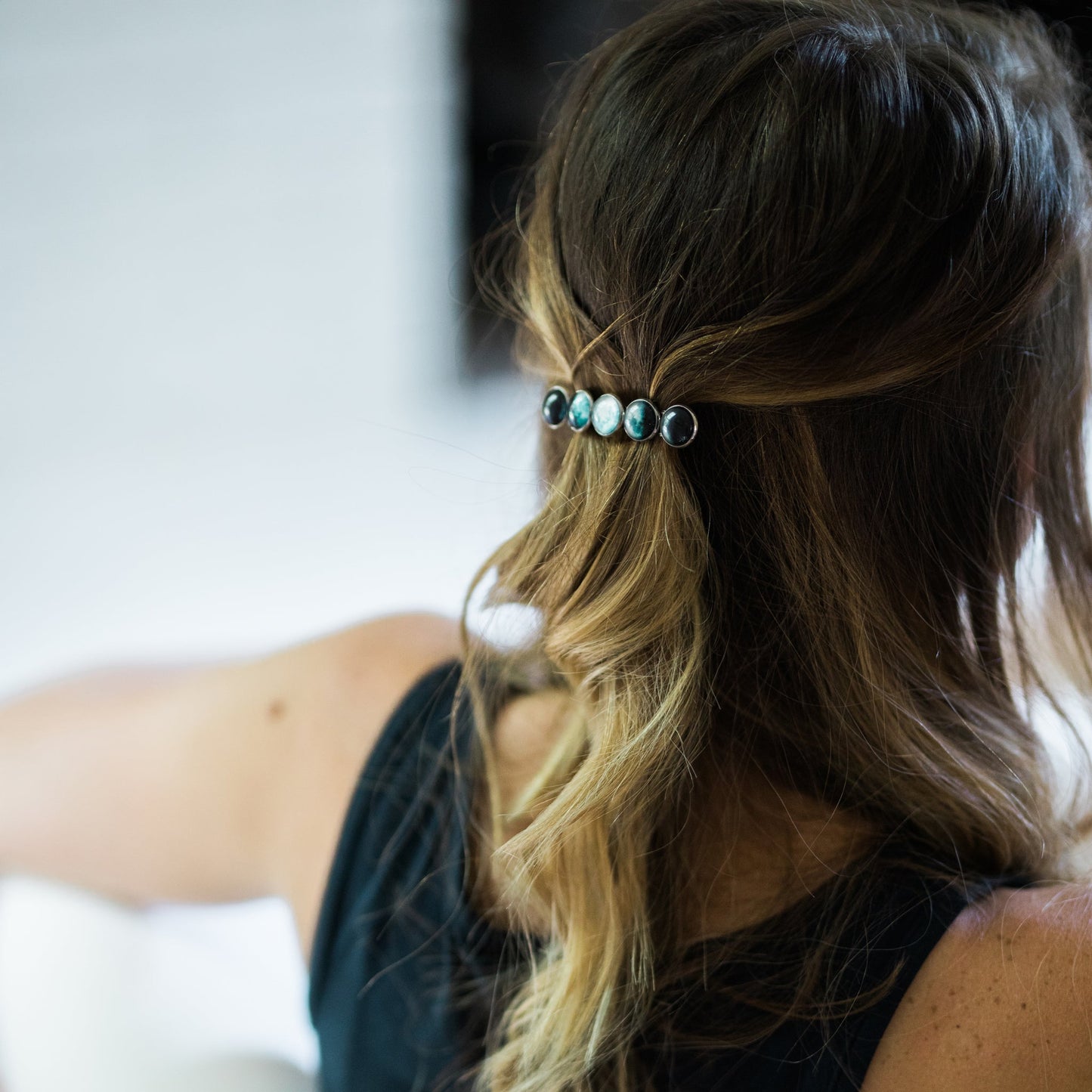 Boho Moon Phase Hair Clip – Astrology-Inspired Barrette